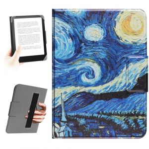 HoYiXi L'étui Universel pour eReader de 6,8 Pouces,7 Pouces, Compatible avec Pocketbook, Tolino, Sony, Kindle Paperwhite, Kobo E-Book Reader, Corde à Main élastique, for 6,8"-7" eReader,Nuit étoilée (Somei, neuf)
