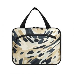 Linnyio Art Abstrait D’Impression De Vache Trousse de Toilette de Voyage Suspendue Maquillage,Grande Capacité Pliable Rangement Sacs de Lavage pour Femmes Filles (Linnyio, neuf)