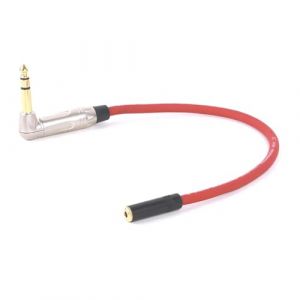 ROBAUN Adaptateur jack stéréo mâle coudé 6,35 mm vers jack stéréo femelle 3,5 mm, convertisseur audio, prise casque(Red-BK,0.29m) (Pengming store, neuf)