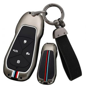 ontto Coque de cl&eacute; de Voiture Compatible avec Xiaopeng Xpeng P7 P5 G3 G6 G9 G3i &Eacute;tui de Protection en Silicone pour cl&eacute; Porte-cl&eacute;s 4 Boutons Housse de cl&eacute; de Voiture avec Porte-cl&eacute;s (Ontto, neuf)