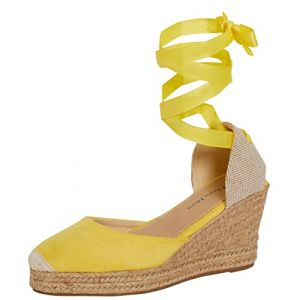 Lora Dora Womens Espadrille Wedge Sandals Lemon Yellow UK 4 (Lora Dora, neuf)