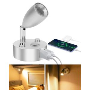 SUPAREE Lampe 12V LED Caravane 12V Lampe LED Camping-car USB 12V LED Éclairage Camping Car 3000K Dimmable avec Prise USB & USB C Interrupteur Tactile pour RV Camion Bateau Van Fourgon 1PC (SUPAREE FR, neuf)