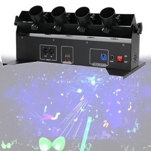 Lanceur de confettis - Machine à effet de confettis à 4 têtes Machine à canon à confettis électrique avec DMX512 et télécommande pour mariage, discothèque, spectacle, scène, fête (XIAOWU-SHOP, neuf)
