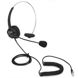 BE-TOOL Casque de t&eacute;l&eacute;phone avec microphone &ndash; Casque de t&eacute;l&eacute;phone fixe avec prise RJ11, casque antibruit pour t&eacute;l&eacute;phones de bureau Yealink Grandstream (Festle, neuf)