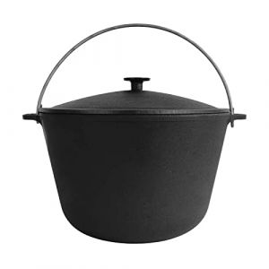 4BIG.fun Chaudron 6 l | Kazan avec couvercle Dutch Oven | Casserole ronde en fonte avec couvercle | Asia Wok Kasan pour cuisinières à induction, cuisine, camping, jardin, barbecue (4big.fun, neuf)