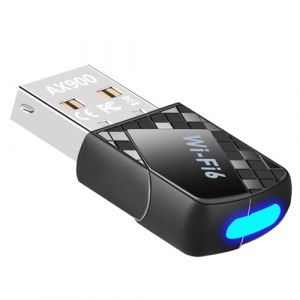 AX900 Mbps Mini Clé WiFi 6 pour PC, Adaptateur USB WiFi Compatible avec Windows 11/10/7, Double Bande 5GHz 600Mbps + 2.4GHz 286Mbps, Antenne 2dBi Intégrée, pour MU-MIMO, WPA3, TWT, OFDMA (ZhangLiangXu, neuf)