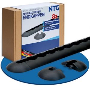 NTG Embout pour rail d'arrimage noir (8 pi&egrave;ces) | Capuchon d'extr&eacute;mit&eacute; pour rail d'arrimage | Forme semi-circulaire | Embout de rail d'aviation | Capuchon pour rail d'arrimage | Embout de rail (Nutzfahrzeug Technik GmbH, neuf)