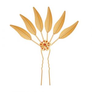 DECORNIJIA &Eacute;pingle &agrave; Cheveux Vintage en M&eacute;tal Dor&eacute; Feuilles Fourche &agrave; Cheveux Chinoise &Eacute;l&eacute;gante pour Femme Accessoires Coiffure Traditionnels pour Mariages et F&ecirc;tes Maintien S&eacute;curis&eacute; et (ZhiLight, neuf)