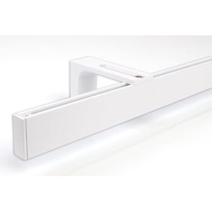 Deco-Raum Tringle &agrave; rideaux sur mesure avec rail int&eacute;rieur carr&eacute;, fixation murale, support mural au centre du rail de 8,3 cm, tringle pour rideaux &agrave; &oelig;illets, rail int&eacute;rieur pour rideaux blanc de 360 (deco-raum, neuf)
