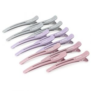 AIMIKE 12pcs Pince Crocodile Cheveux, Pince Cheveux Antid&eacute;rapante Sans Trace, Pinces Cheveux Femme Pour Sectionnement Coupe, Pince &agrave; Cheveux &agrave; Bec de Canard Pratiques, Pince Cheveux Coiffeur, Morandi (AIMIKE Store, neuf)