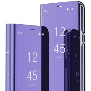 SIYOPINPFY Compatible avec Huawei P30 Lite Housse Coque Etui &agrave; Rabat, Conception Luxueux Makeup Miroir Smart View Standing b&eacute;quille 360&deg; Protecteur Coque pour Huawei P30 Lite, Mirror Purple (SIYOPINPFY, neuf)