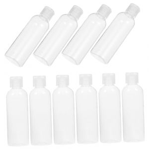 FIXOSHEE Lot de 10 Flacons de Voyage en Plastique Transparent 100 Ml Anti-fuite pour Shampoing, Lotion et Gel Bain, R&eacute;utilisables, L&eacute;gers, pour Trousse de Toilette de Voyage (Jiingsq, neuf)