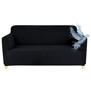 Housse Canape 2 Places (130-170 CM), Housse Canape Impermeable Extensible, Protege Canapes avec Accoudoirs - Noir (Naaassija Yako OÜ, neuf)