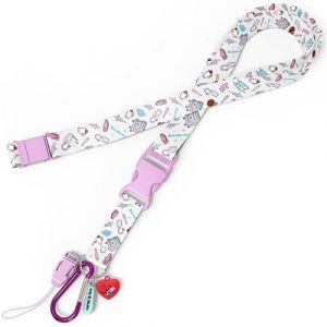 Nurse Is Love Cordon Tour de Cou pour Infirmières - Cordon Tour de Cou pour Clé avec Attache pour Porte Badge, Ciseaux Clip d'Accès Facile et Mousqueton, Infirmiere Accessoires, Aide Soignante (Gylmo Store, neuf)