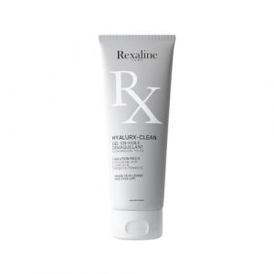Rexaline HYALURX-CLEAN Gel-en-Huile Démaquillant – Acide Hyaluronique RX2 & Probiotiques – Élimine Maquillage Longue Tenue & Waterproof – Tous Types de Peaux – 125ml (Rexaline Paris, neuf)