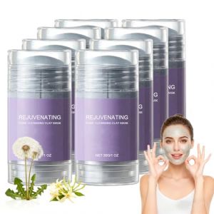 Pore Cleansing Mask Stick, Masque Argile Nettoyant Pores Stick, Sticks Anti-Points Noirs Soin Visage, Soin Hydratant Deep Cleaning, Masque Argile Contr&ocirc;le du S&eacute;bum pour Peaux &agrave; Pores Apparents (8pcs) (Raevior, neuf)