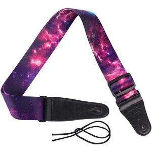 Mesee Sangle de Guitare, Ceinture Ajustable Motif Nuages Violets et Ciel &Eacute;toil&eacute; avec Extr&eacute;mit&eacute;s en Cuir pour Guitare &Eacute;lectrique, Acoustique, Classique (Newseez, neuf)