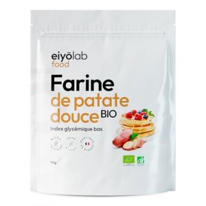 Farine de Patate Douce BIO | 1 kg | Alternative Sans Gluten à la Farine de Blé | Index Glycémique Bas | Aliment Basifiant | Riche en Antioxydants | Régime Paléo | Gâteaux, Crêpes, Pancakes | Eiyolab (TouteLaNutrition, neuf)