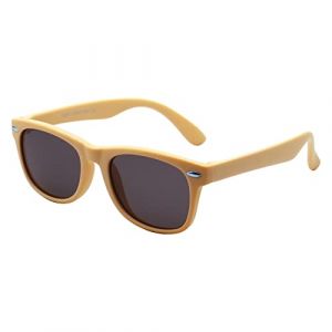 FOURCHEN Lunettes de soleil flexibles en caoutchouc polarisées pour enfants de 3 à 10 ans, Marron Clair mate, Taille unique (FOURCHEN-LTD, neuf)
