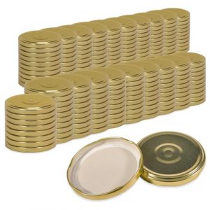 Oputec Lot de 200 couvercles à visser TO 82 dorés – Couvercles de rechange pour bocaux de conservation | Couvercles Twist Off hermétiques et adaptés à un usage alimentaire | Couvercles pour confiture (Oputec, neuf)