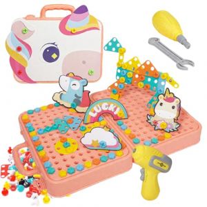 TZQFROCE 243 Pi&egrave;ces Jeu de Mosa&iuml;que Jouet &agrave; partir de 3 Ans Puzzle 3D Kit d'Outils Bo&icirc;te &agrave; Outils Ensemble de Construction &Eacute;ducatif Cadeaux pour Enfants &agrave; partir de 3 4 5 6 7 Ans Gar&ccedil;on Fille (Swander, neuf)