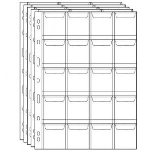 Coin Collecting Pages 5 Feuilles 20 Poches Standard 9Hole Coin Pocket Inserts Collecting Sleeves for Coins CS03520 (Uncle Paul Direct, neuf)