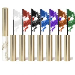MKNZOME Mascara Couleur Waterproof Longue Tenue, Rose Rouge Noir Marron Bleu Violet Blanc, Parfait pour Halloween et Noël (EnMercyStoreEU, neuf)