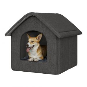 EUGAD Niche Chat, Niche pour Chien Chat Exterieur Intérieur, Maison pour Chat avec Coussin, Maison Extérieur Résistante à l'hiver, Maisons Pliable pour Animaux Domestiques Errants 60x55x60cm (Eugad, neuf)