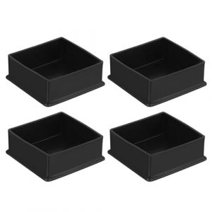 QUARKZMAN 4Pcs Embouts de Pieds de Chaise Carrés en PVC, 80mm x 80mm OD, Noirs, Protections de Pieds de Meubles pour Table, Capuchons de Pieds de Chaise, Protège-Sols pour Table de Patio, (QUARKZMAN, neuf)