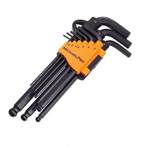 MichaelPro MP001048 Lot de 9 clés Allen métriques avec support de rangement pratique avec crochet (SFE B.V., neuf)