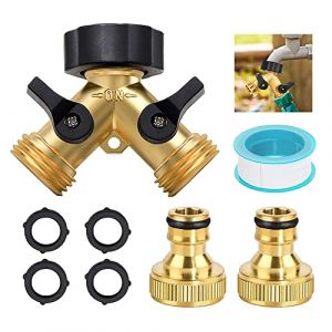 Raccord Y 3/4 Pouces,Répartiteur De Robinet De Jardin En Laiton,Distributeur En Y À Voies,Robinet Exterieur Jardin Double Sortie,robinet Double Machine A Laver (Jiahuade, neuf)