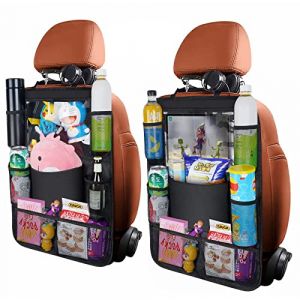 URAQT Organisateur de Voiture, Organisateur Voiture Enfant avec 8 Poches, Protection Siege Voiture Enfant Super Capacité avec Pochette Transparente pour Tablette iPad Bouteilles Jouets Livre, 2 Pièces (HAPPYSALLER, neuf)