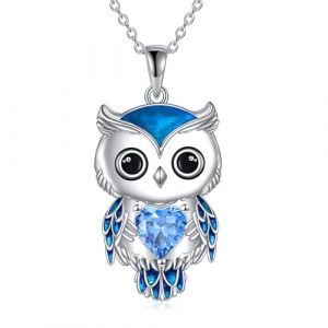 Collier Hibou Bijoux Cadeaux pour Femmes en Argent Sterling Pierre de Naissance Hibou Pendentif Collier Bijoux de Noël pour Les Filles (12-Décembre) (zhanglushop, neuf)