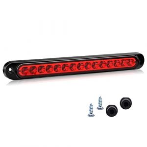 Ygmylandbb Barre de feux arrière de frein de remorque, universel Feu de Freinage Supplémentaire, 12V/24V 15LED Feu Stop, feux arrière étanches, Rouge 1Pcs (PotiQ, neuf)