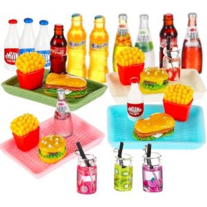 48PCS Mini Nourriture Jouet, Mini Aliments, Accessoires Miniature 1/12, Accessoires de Cuisine Miniatures, Nourriture Miniature pour Poupée, Miniature Alimentaire, Accessoires Maison de Poupee (xinmaimaoyi, neuf)