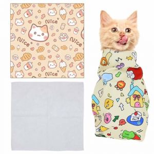 Couverture Pour La Coupe Des Griffes Du Chat,Serviette &agrave; Langer Autocollante Pour Chaton,Tapis De Contr&ocirc;le Anti-morsure Pour Chat,Pour M&eacute;dicaments,Coupe Des Ongles (Chaton, 90cm) (SHENGZE, neuf)
