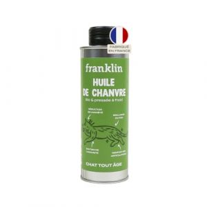 Franklin – Huile de Chanvre pour Chat – 100% Naturelle – Graines pressée à Froid – Anti-Stress – Peau, Pelage & Articulations – Riche en Oméga 3 & 6 – Doseur Intégré – 250 ML (Franklin Pet Food, neuf)