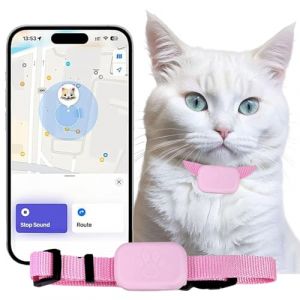 Chat Tracker,Traceur De Chat,Traceur GPS Chat,Collier Chats GPS Collier Traceur Chats,Collier Gps Chats,Pas De Frais Mensuels,Pour Compatible Avec IOS/Android Localisation En Temps Réel,Étanche (Rose) (mayshy, neuf)