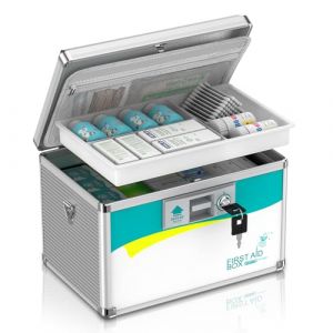 Glosen Bo&icirc;te pharmacie, Bo&icirc;te &agrave; Pharmacie avec cl&eacute;, Bo&icirc;te de Rangement M&eacute;dicale, Boite Medicaments &agrave; cl&eacute;, Armoire de Premiers Secours, Coffre de Rangement Medicament &agrave; cl&eacute; Verrouillable (Glosen-EU, neuf)