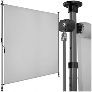 tectake® Store banne sans Perçage Vertical avec Manivelle, Multi-Fonction Store Vertical Enroulable Brise Soleil Brise Vue Jardin Brise Vue Balcon Opaque en Acier laqué époxy - Gris Clair, 150x310cm (TECTAKE FRANCE SAS, neuf)