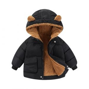 Bébé Hiver Polaire Manteau Enfants Garçons Veste Outwear Manteau d'hiver pour bébé garçon et fille avec fermeture éclair à capuche coupe-vent et chaud en polaire avec deux poches de 12 mois à 5 ans (usitable, neuf)