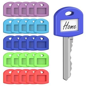 Uniclife 25 pi&egrave;ces de couvre-cl&eacute;s, marqueurs de cl&eacute;s de 2,54 cm avec &eacute;tiquettes, couvre-cl&eacute;s souples et extensibles, jolis prot&egrave;ge-t&ecirc;tes pour cl&eacute;s standard, 5 couleurs (Dinglang, neuf)