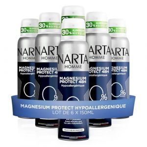 Narta - D&eacute;odorant Homme - Spray Magnesium Protect Hypoallerg&eacute;nique - Lot de 6 x 150ml (Parapharmacie Centrale, neuf)