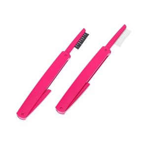 Vaguelly Brosse &agrave; Sourcils Multifonction 2 Pi&egrave;ces Pliable en Acier Inoxydable pour Femmes Maquillage Professionnel Voyage Outil Cosm&eacute;tique Peigne &agrave; Cils (Bustling Xin, neuf)
