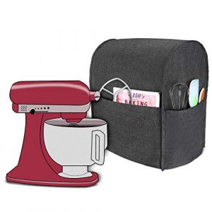 Luxja Housse de Protection Anti-Poussi&egrave;re pour KitchenAid Robot p&acirc;tissier et Accessoires suppl&eacute;mentaires (Convient aux 4,3 Litre et de 4,8 Litre KitchenAid Robot p&acirc;tissier), Noir (SILIDE EU, neuf)