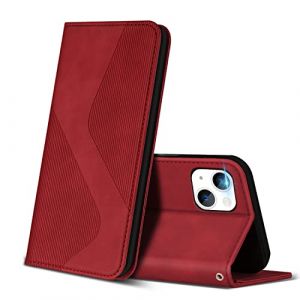 ZONNAVI Coque pour iPhone 14 / iPhone 13, Premium &Eacute;tui Housse en Cuir de Protection avec [Emplacements Cartes] [Magnetique], Clapet Folio Portefeuille pour iPhone 14 / iPhone 13 (Rouge) (ZONNAVI, neuf)