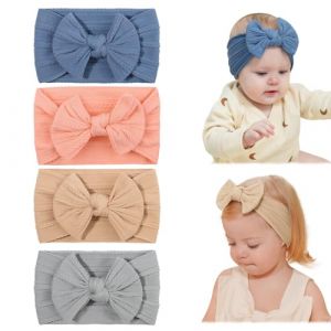 OPVYAEU 4 pcs bandeau bebe fille 0-3 mois bandeau bebe elastique bandeau cheveux bebe fille cadeau naissance bandeau cheveux nouveau n&eacute; set bandeaux bebe fille turban bebe photo shooting (HAN JIAWEI DE DIAN, neuf)