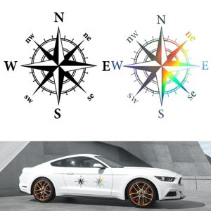 KHDULQ 2 Pièces Boussole Stickers, Boussole Réfléchissante Autocollant Voiture, Caravane Stickers Voiture, Stickers Camping Car, Sticker Voiture Exterieur, pour Capot Voiture, Carrosserie (ZHELYAZKO TRANS STORE, neuf)