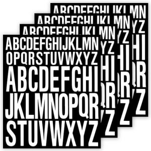 4 Feuilles Stickers Alphabet et Lettres Adh&eacute;sives, Autocollant Imperm&eacute;able Pour Scrapbooking, Bo&icirc;tes Aux Lettres, 2.5cm+5cm (Blanc) (Zhao Lan Dian Zi, neuf)