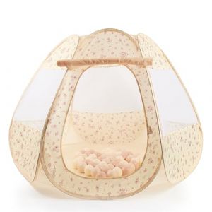 Bieco Tente pour Enfants et Piscine &agrave; balles Pop up Vintage Flowers avec 50 balles | Tente Princesse Enfants | Tente de Jeu Filles | Princess Tent de Jeu pour Fille (BIECO Spielwaren, neuf)